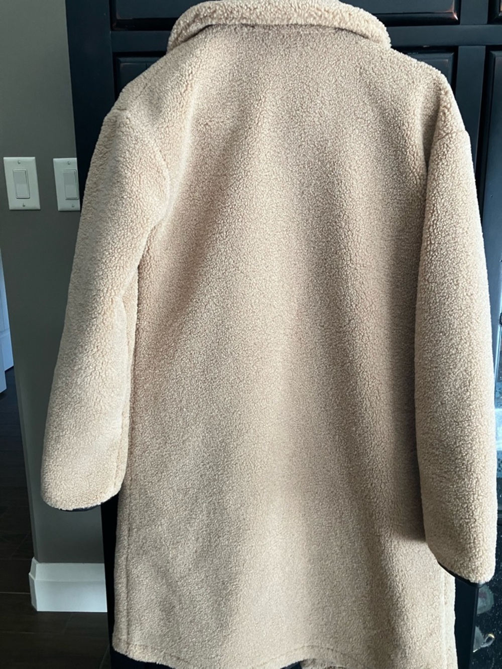 NVLT Tan Teddy Toggle Coat with Black Trim - Picture 3 of 6